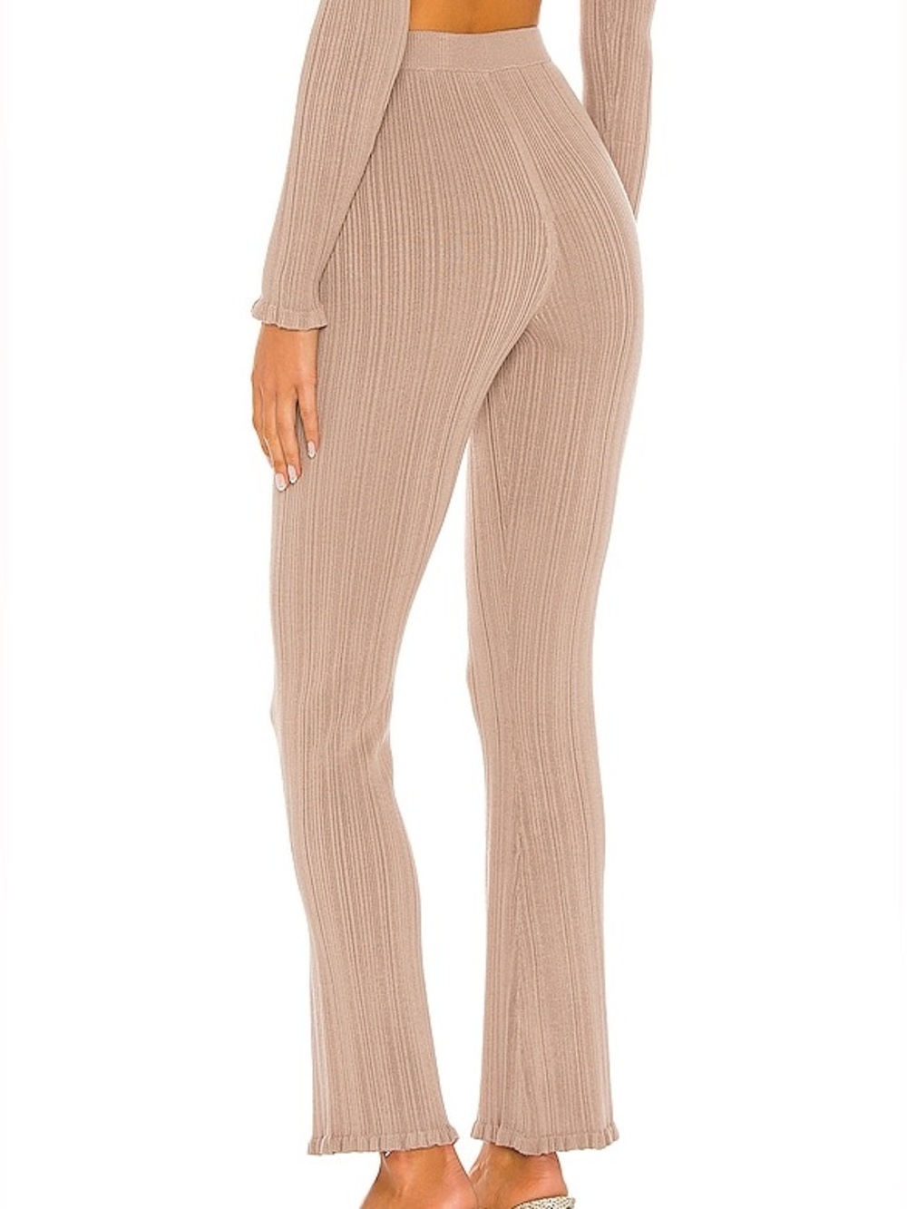 NWT Tularosa Variegated Rib Pant in Taupe Stretchy Comfy Pants Cute Size Large